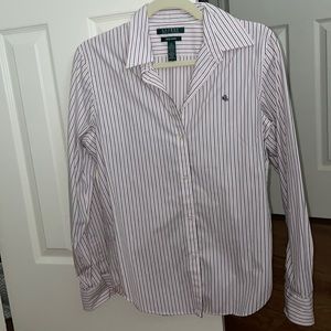 Ralph Lauren Pink Stripe Button Down!